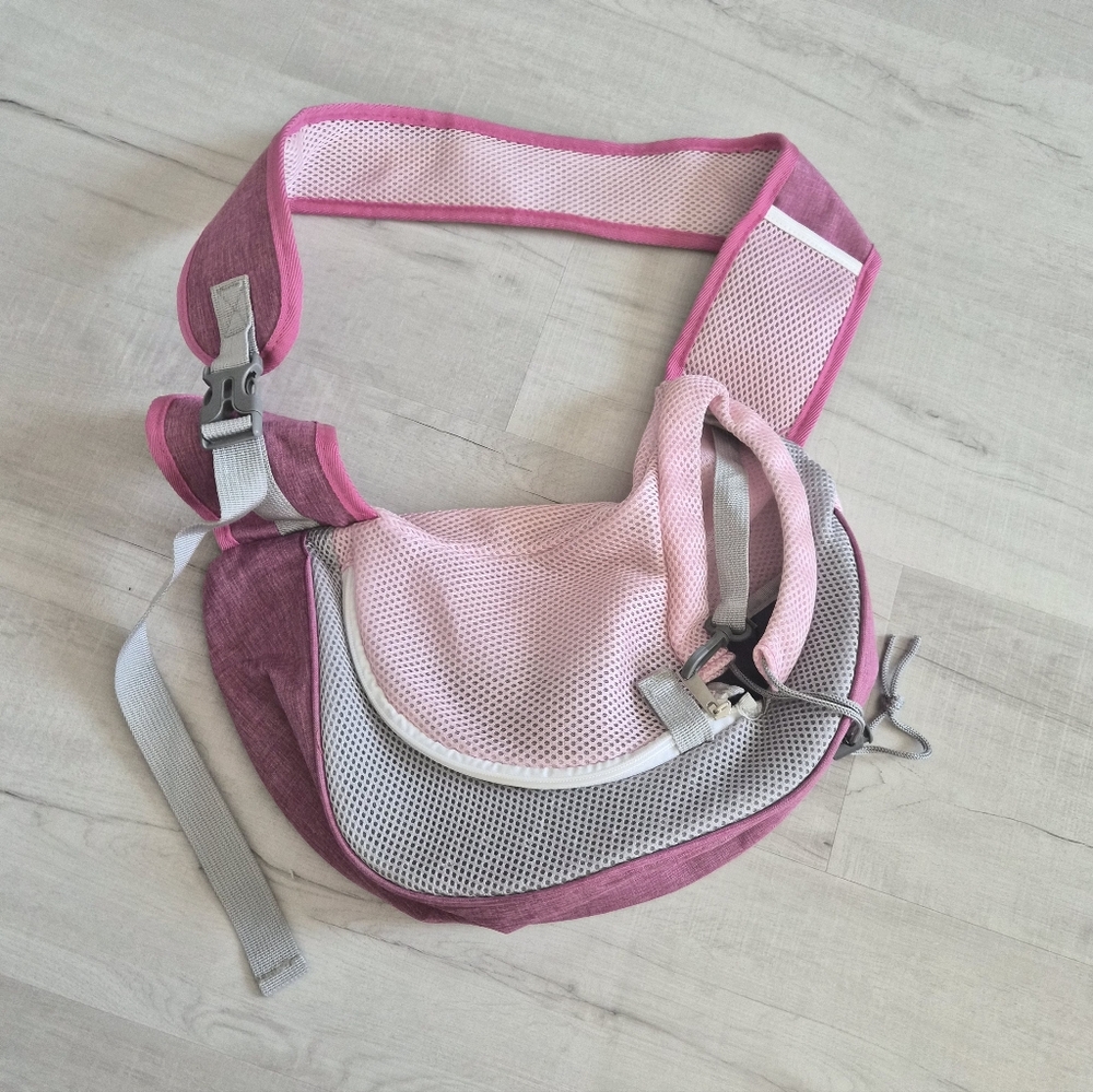 Stylish Pink and Gray Carry On Dog Bag